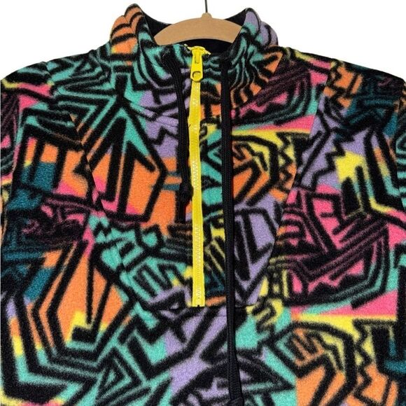 Empyre Zip Up Pullover Retro Colorful Fleece Jacket Size Medium - Picture 4 of 6